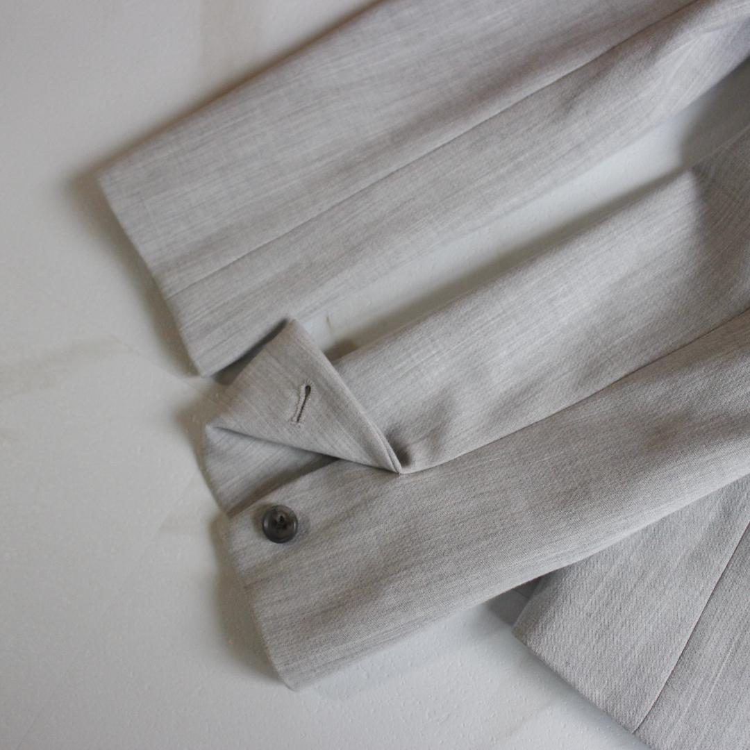 PLST セットアップスーツ XS ノーカラー パンツ グレー ウォッシャブル