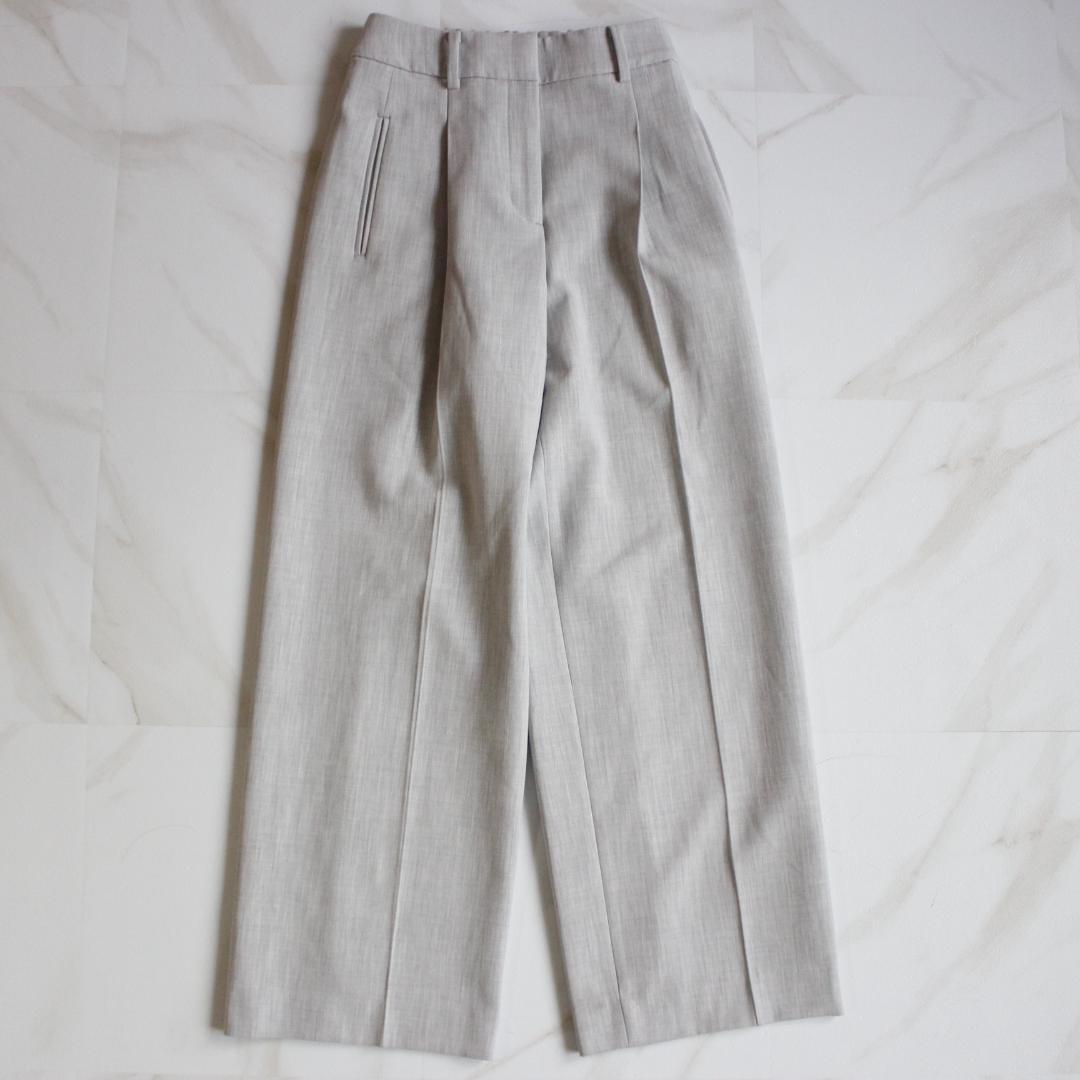 PLST セットアップスーツ XS ノーカラー パンツ グレー ウォッシャブル