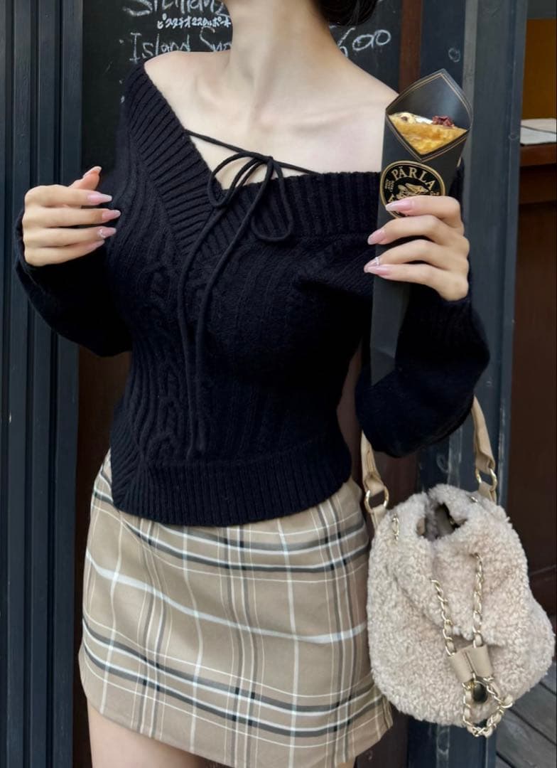 トップス yilon CABLE RIBBON KNIT