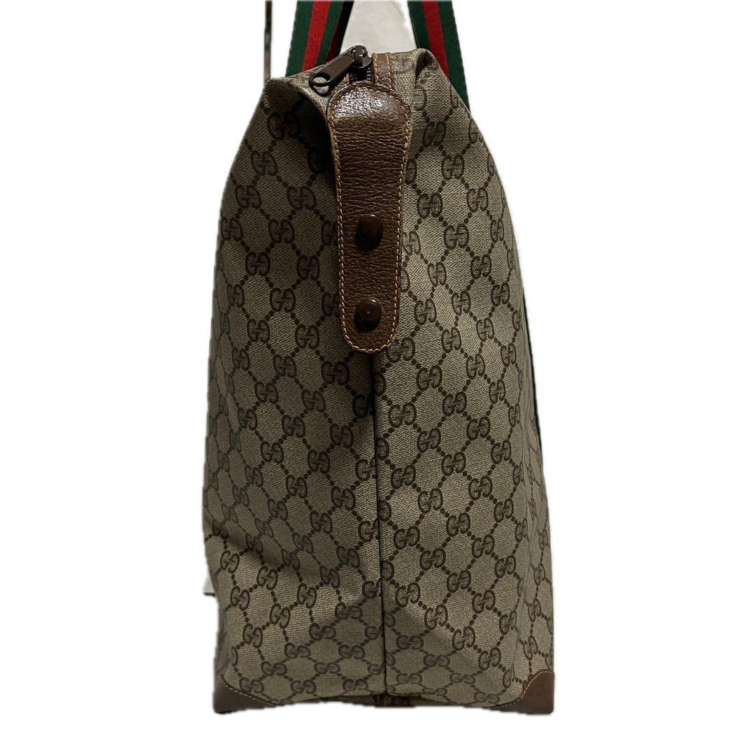 大容量 GUCCI GGスプリーム 旅行 トートバッグ ベージュ グッチ B70