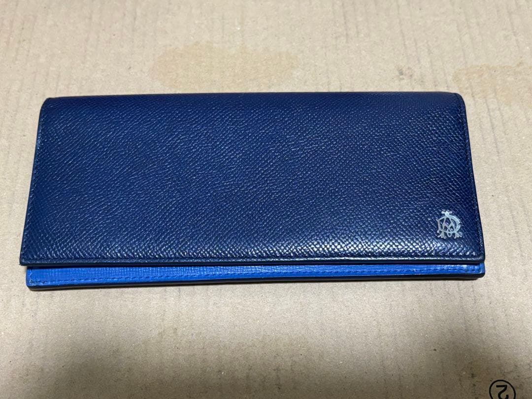 サ*ー様 ダンヒル　美品ネイビー レザー 長財布