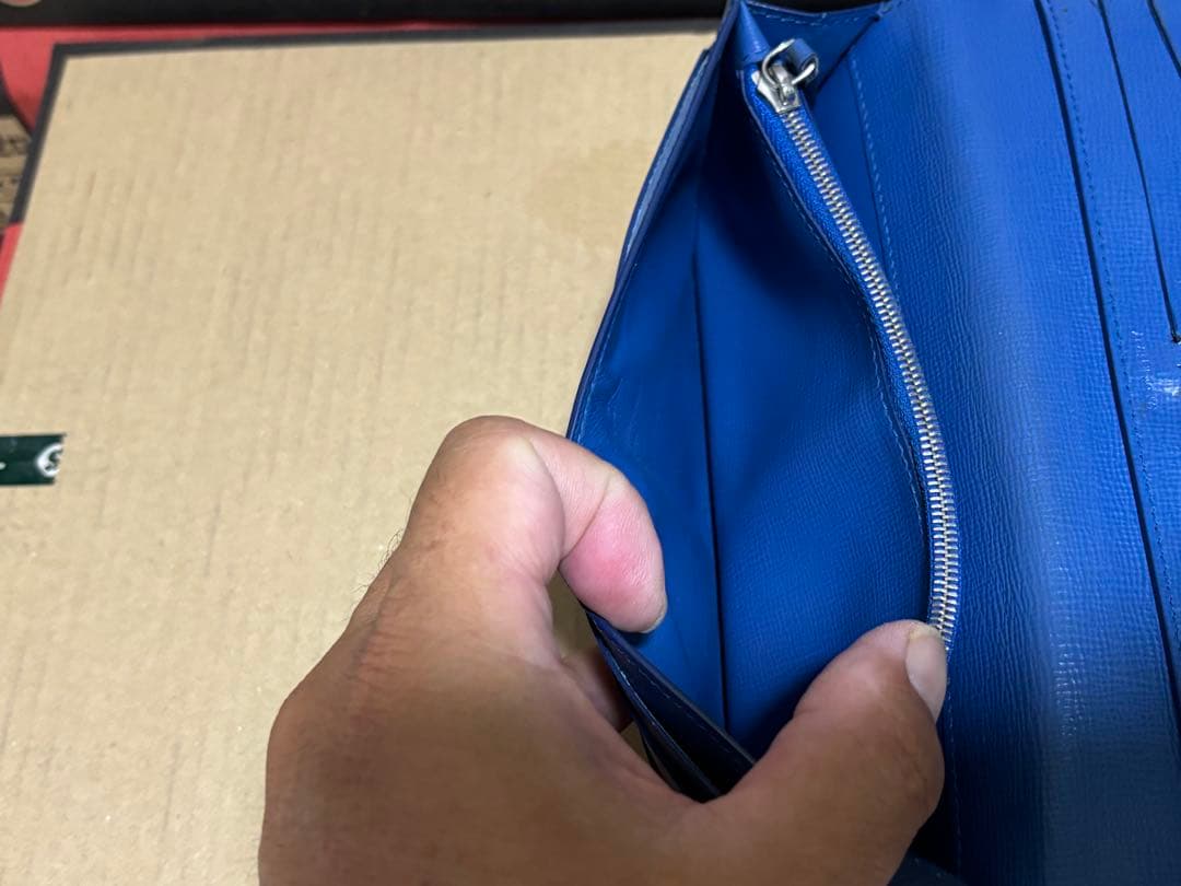 サ*ー様 ダンヒル　美品ネイビー レザー 長財布