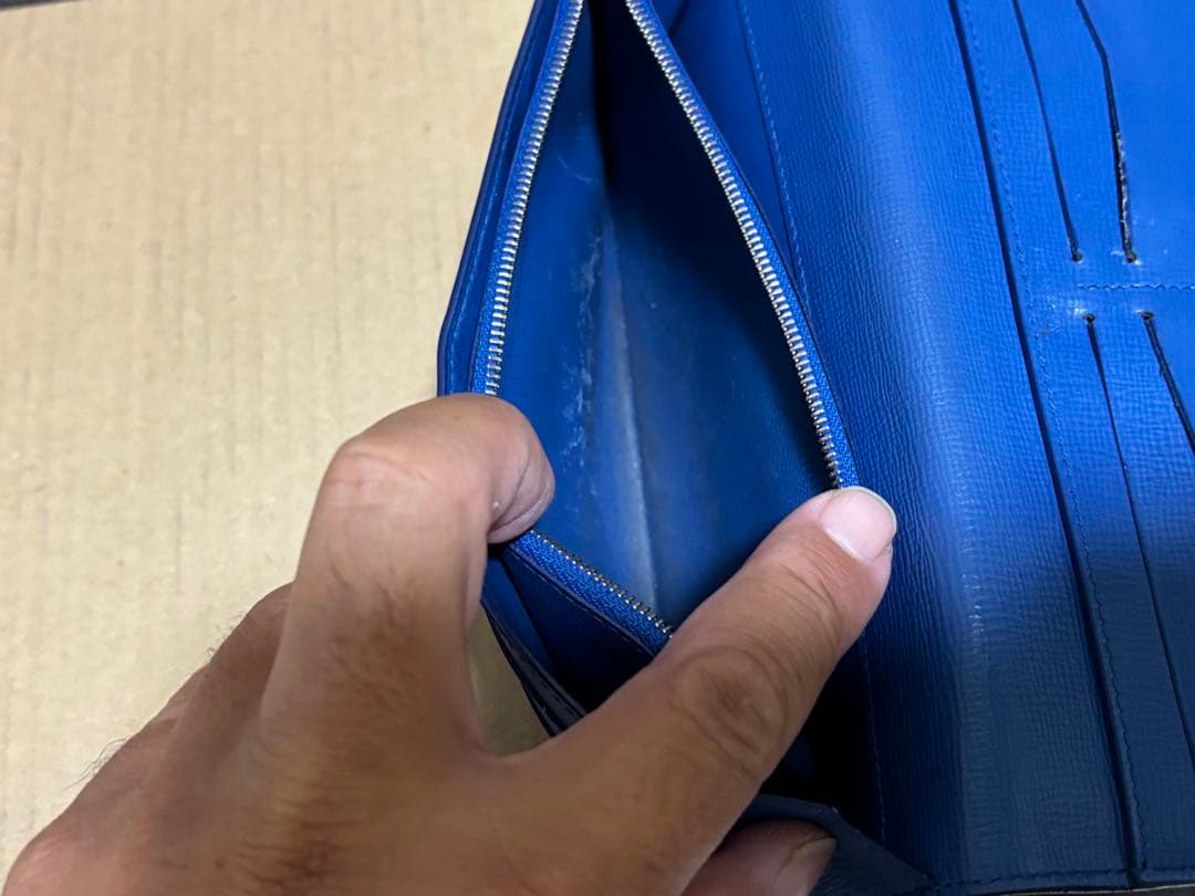 サ*ー様 ダンヒル　美品ネイビー レザー 長財布