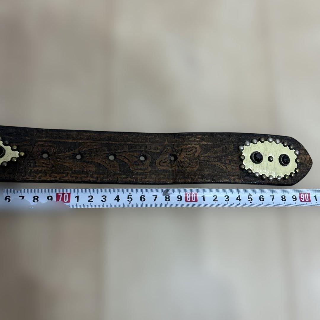 ダークブラウン 装飾ベルト