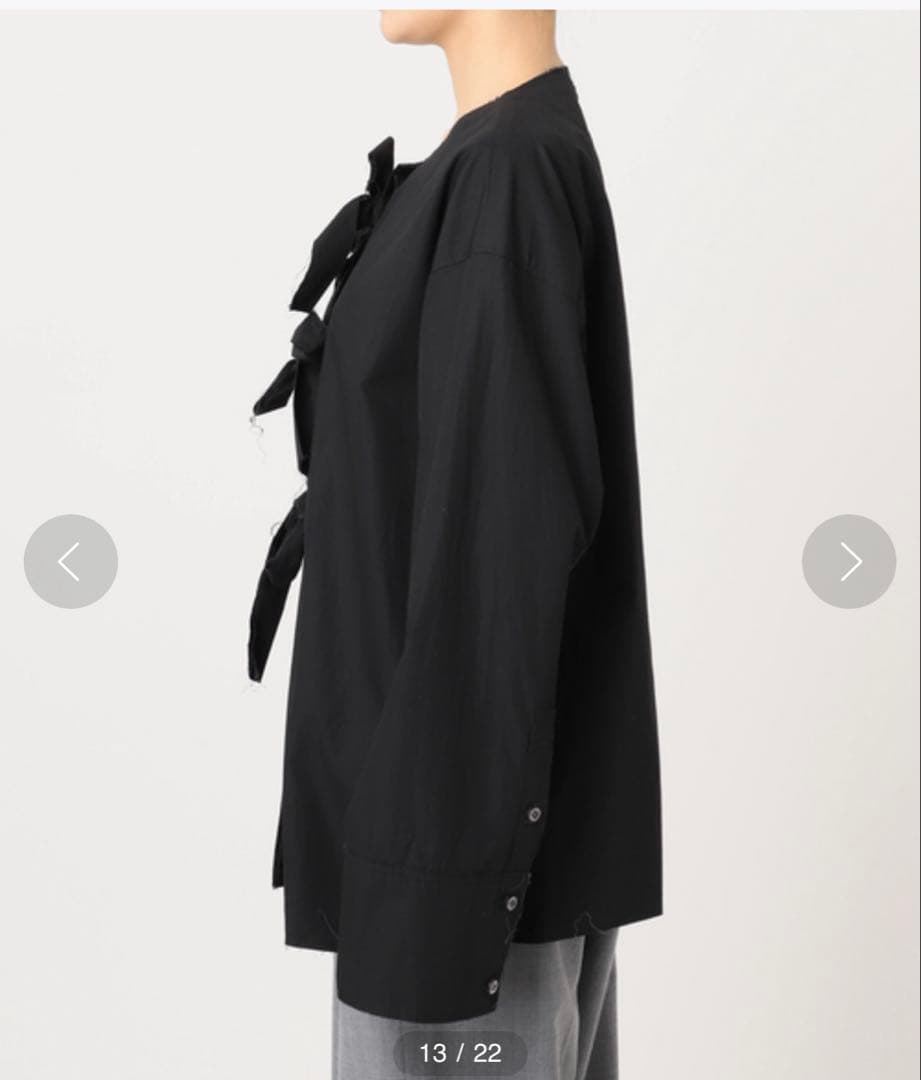 CITYSHOP FRONT RIBBON ブラウス ブラック