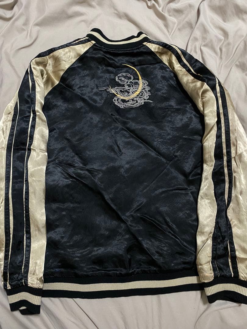 SATORI ２面用 日本限定 虎と桜刺繍 スカジャン レーヨン unisex