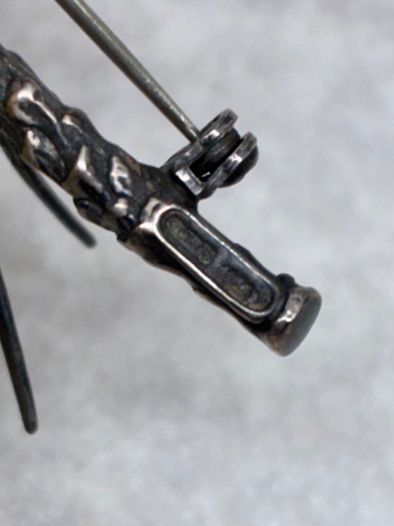 D0104A）希少 925 銀 本真珠 パール 松ぼっくり 松 ブローチ