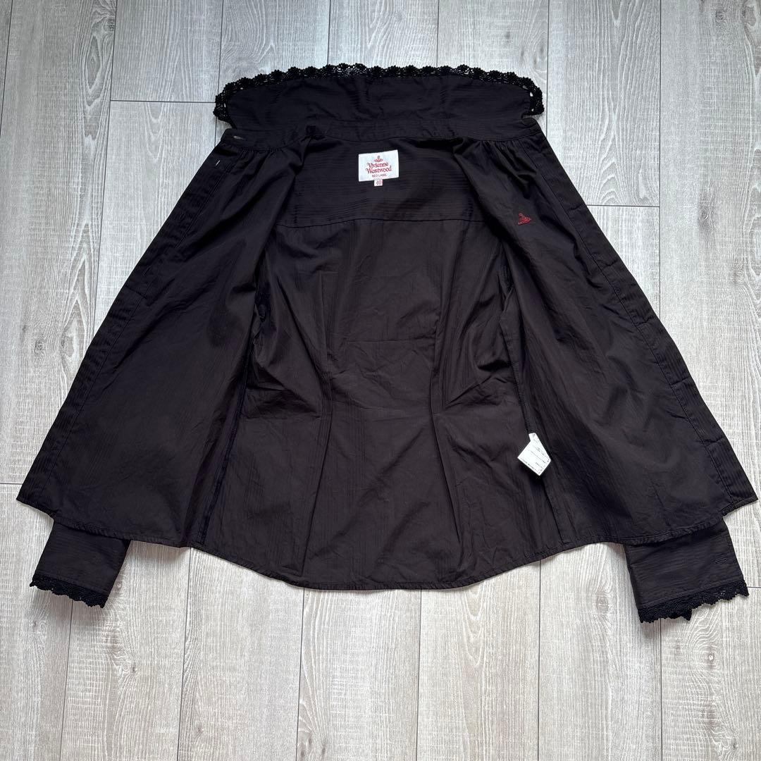 【ヴィヴィアンウエストウッド】長袖シャツ 黒　ブラウス　予備ボタン付き