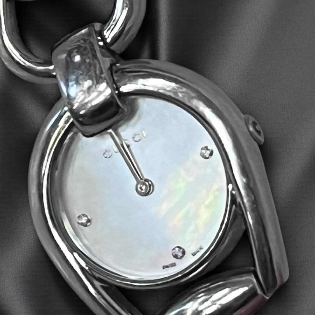 【不動品】GUCCIグッチ 139.5ホースビット 3Pダイヤ シェル文字盤