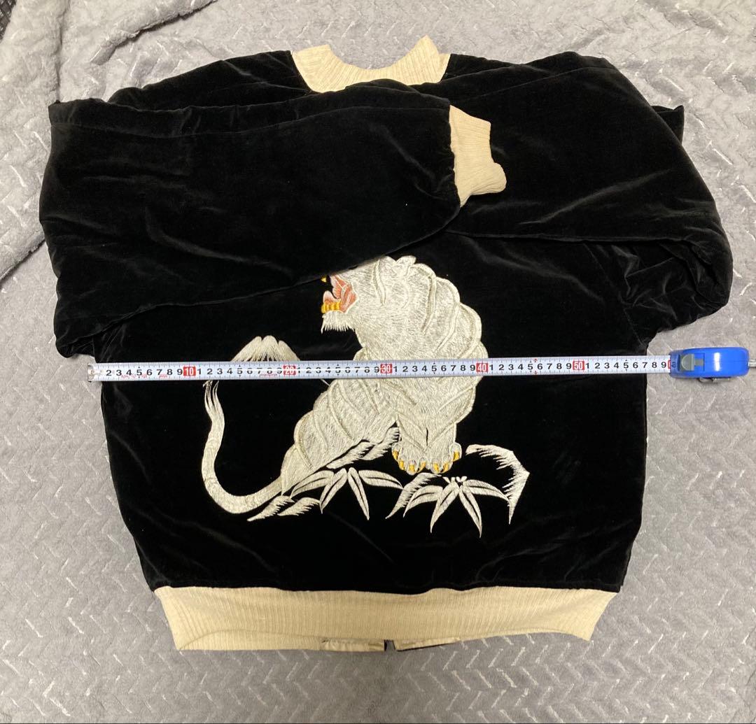 50s 別珍　スカジャン　スーベニア　リバーシブル　虎　鷹　ビッグサイズ