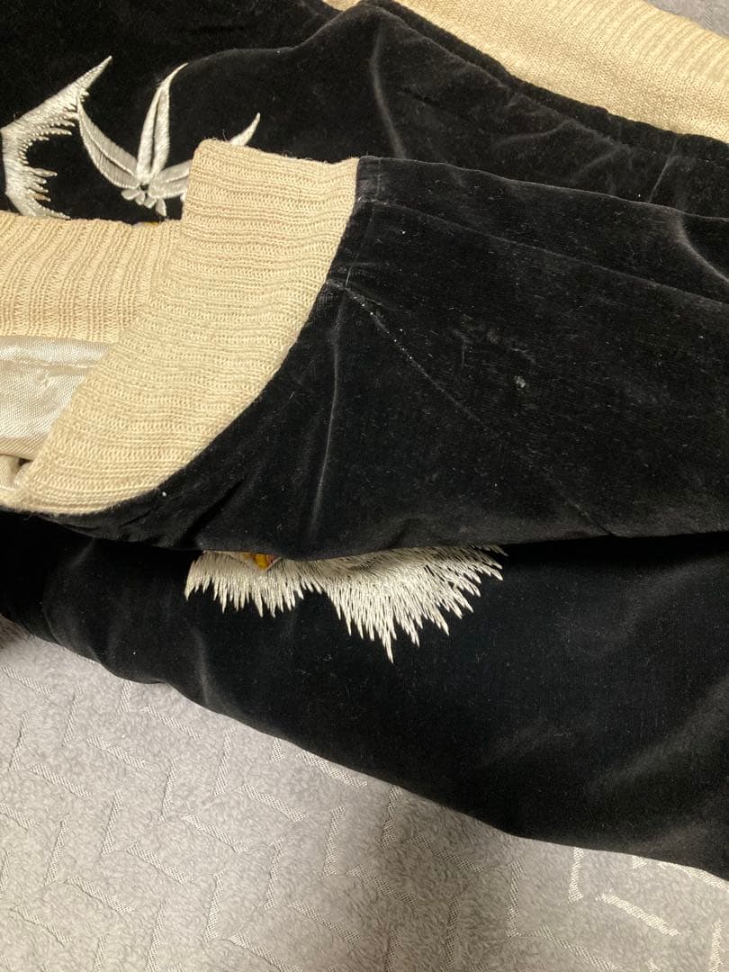 50s 別珍　スカジャン　スーベニア　リバーシブル　虎　鷹　ビッグサイズ