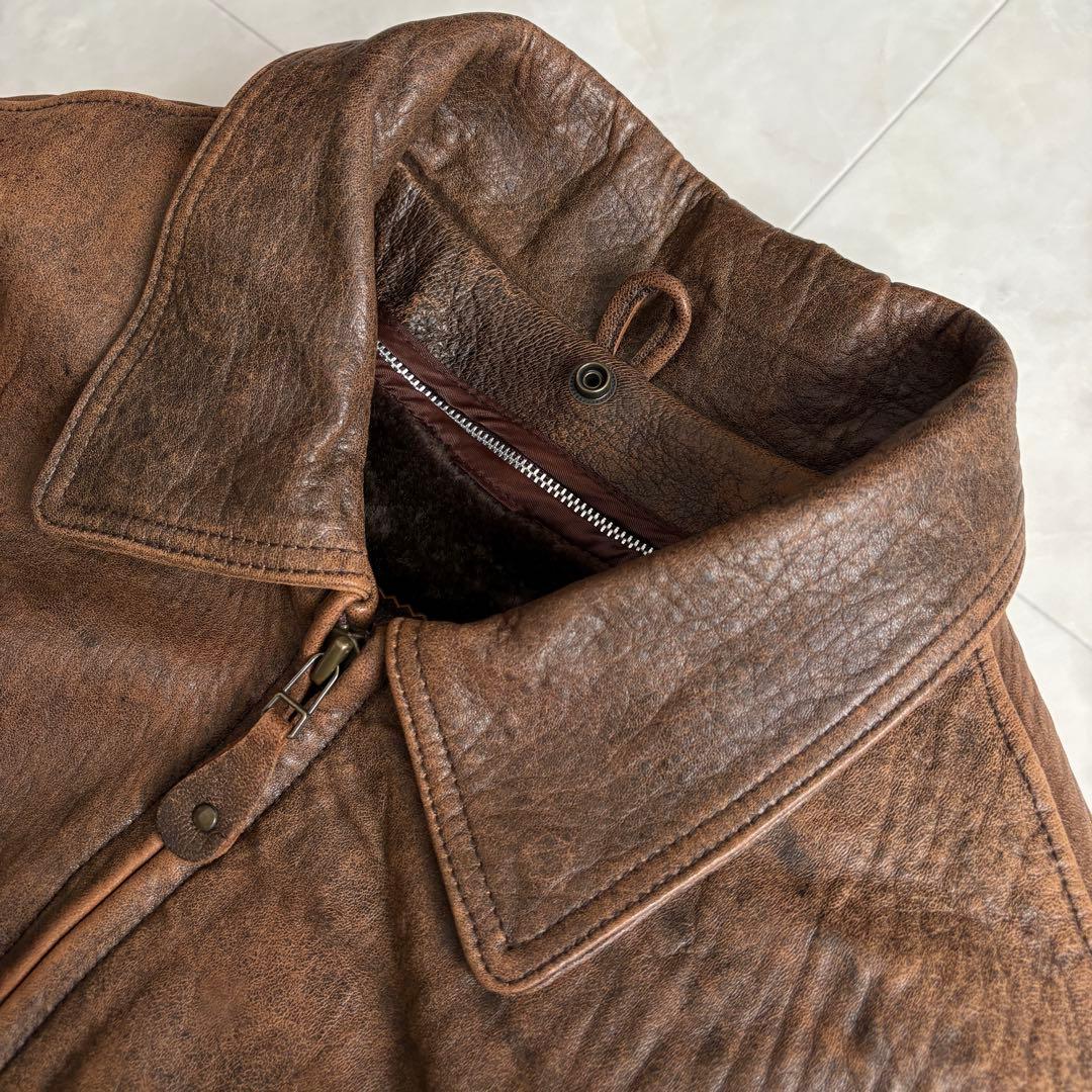 80s vintage 羊革 G-1 レザーフライトジャケット ライナー付 L