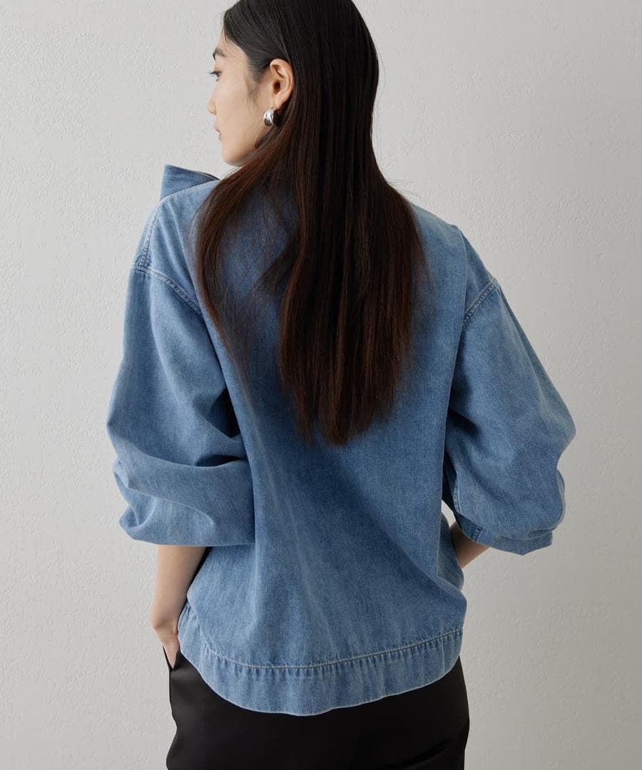 新品！タグ付Whim Gazette(ウィムガゼット)DENIMボウブラウス