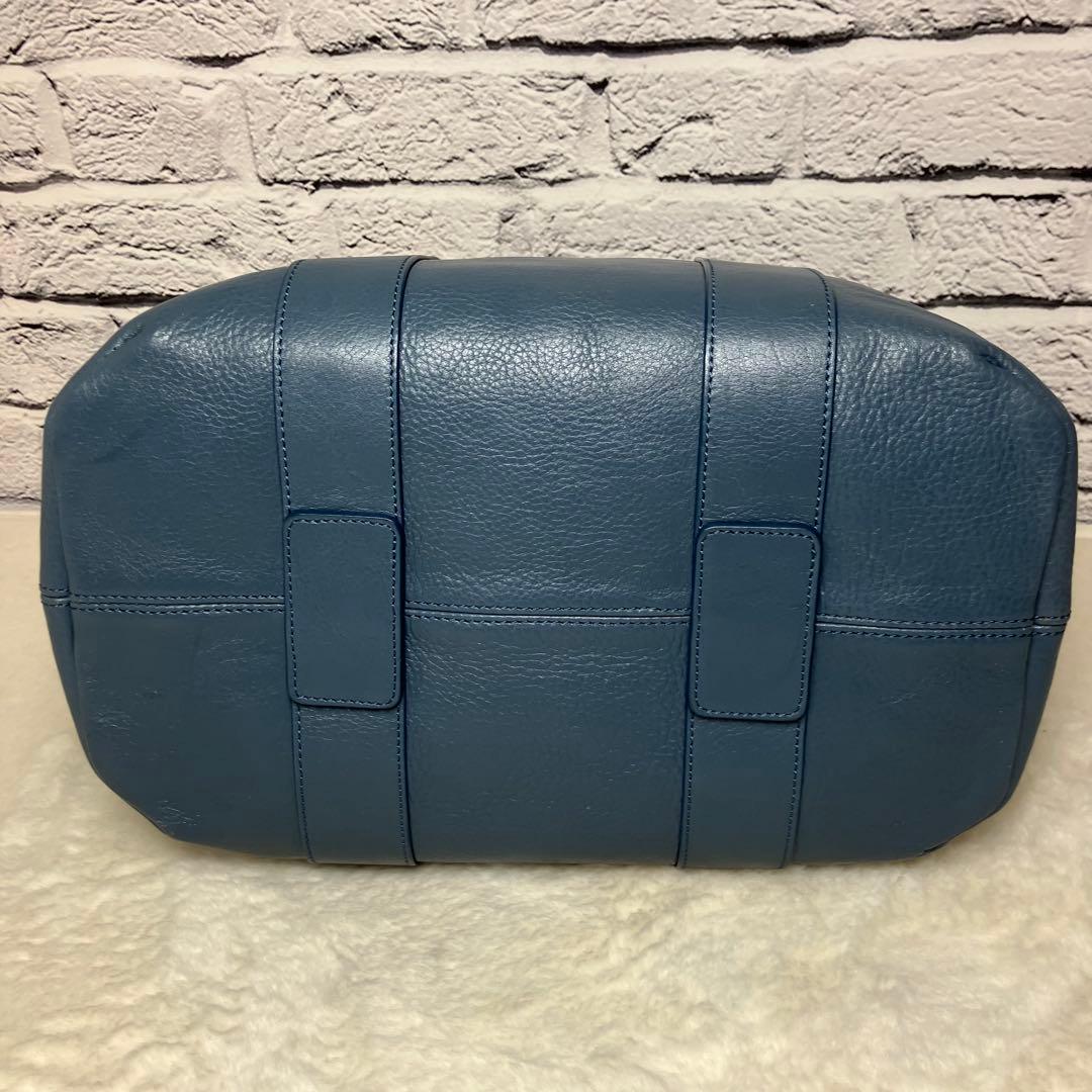 美品✨現行 近年モデル ヒロフ ランポ シボ革 ロゴ刻印 ３室 ハンドバッグ