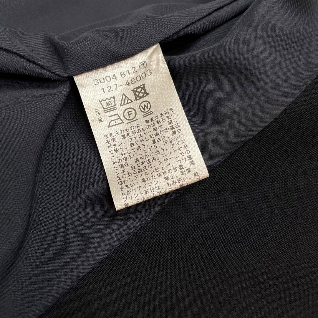 超極美品✨24SS✨インディヴィ✨ノーカラー✨パンツスースセットアップ✨36✨黒