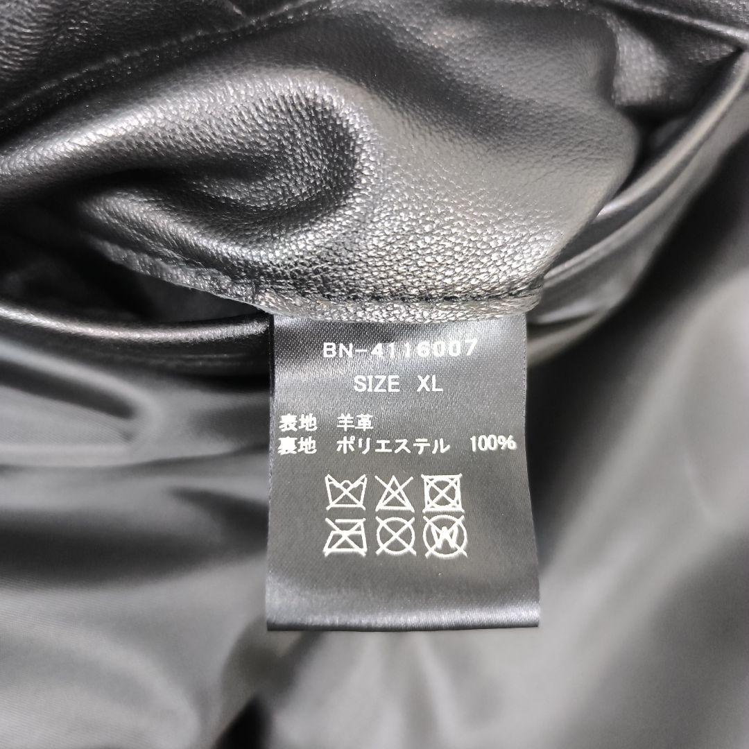 ✨美品✨ バックナンバー シングルライダースジャケット ラムレザー 本革 黒
