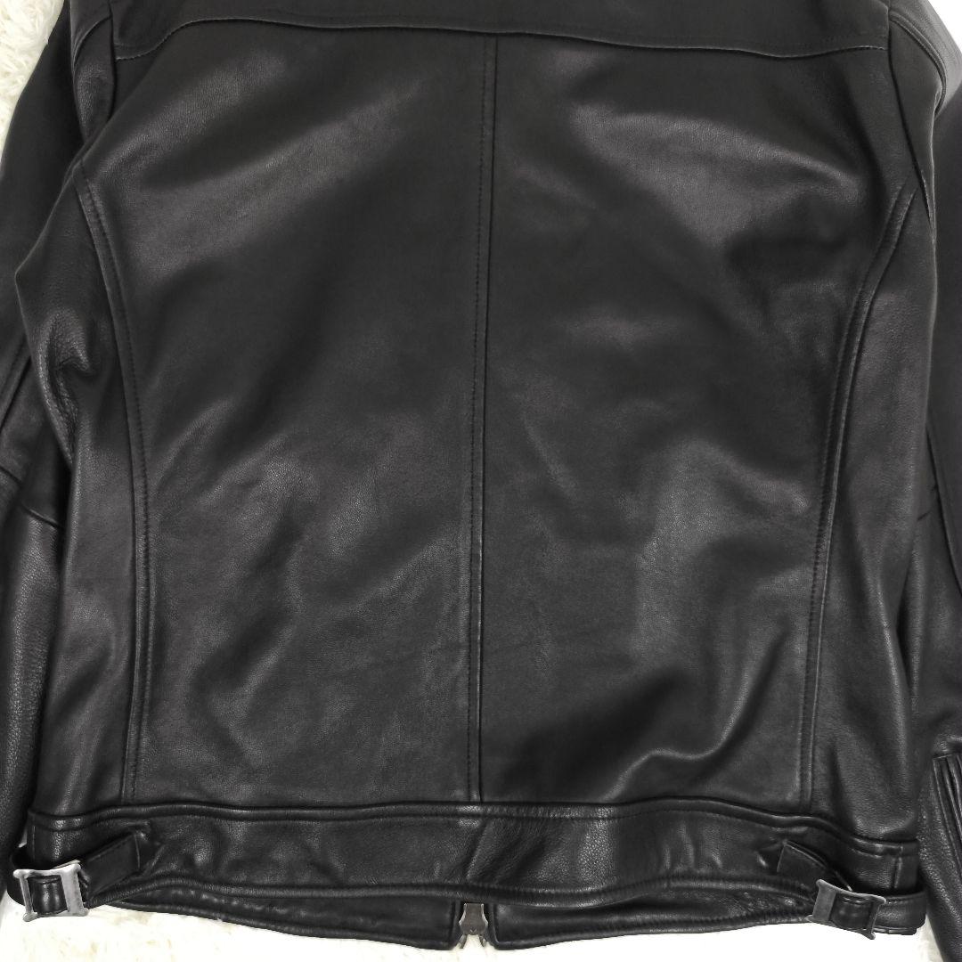 ✨美品✨ バックナンバー シングルライダースジャケット ラムレザー 本革 黒
