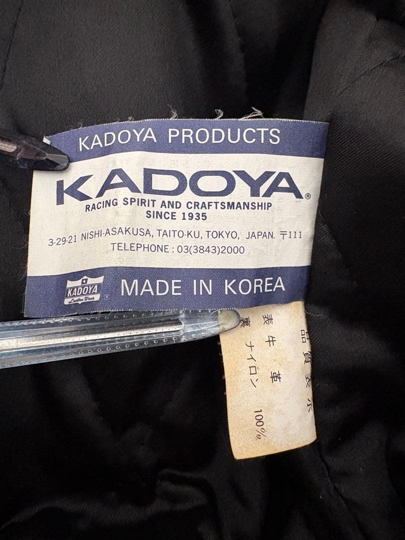 KADOYA ブラック レザーライダースジャケット