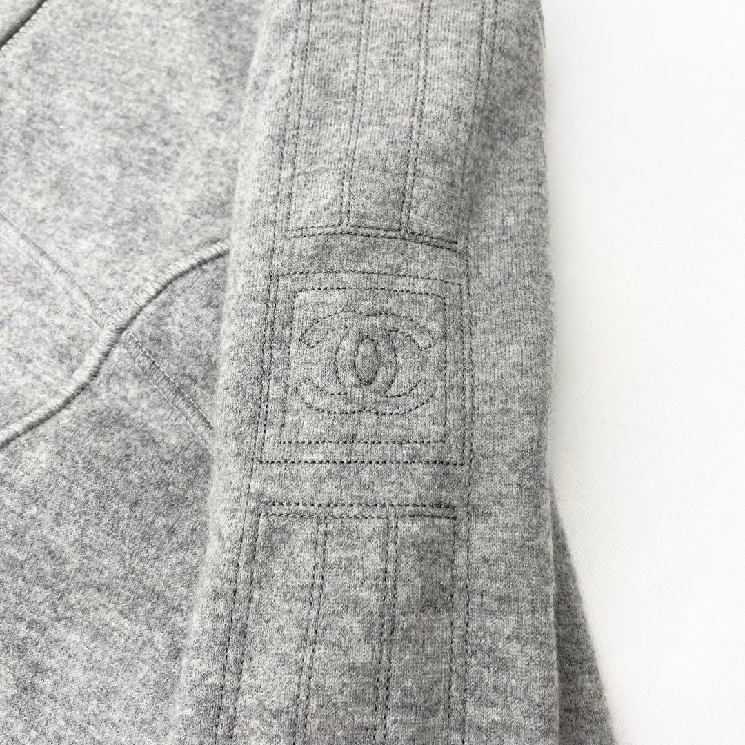 美品✨CHANEL グレー　ココマーク　ウール　ジャケット　40