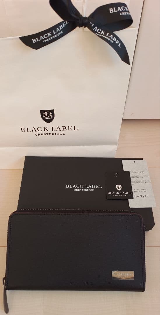 【新品箱ショップ袋付】インサイドクレストブリッジチェック ラウンドジップ 長財布