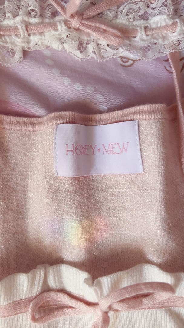 HONEY MEW レースチョーカー付き千鳥柄トップス ハニーミュウ
