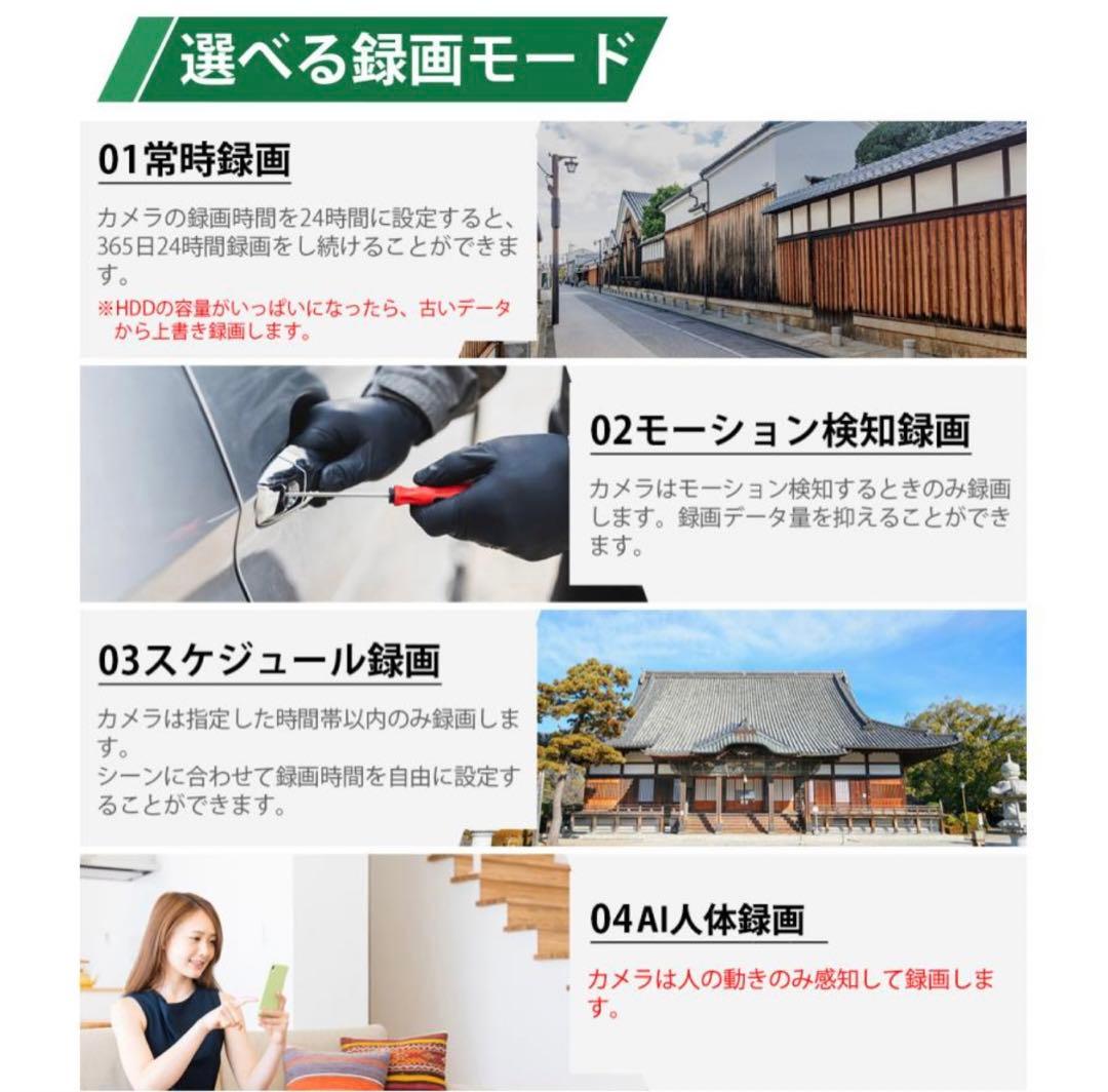 防犯カメラ4台★YESKAMO 多機能