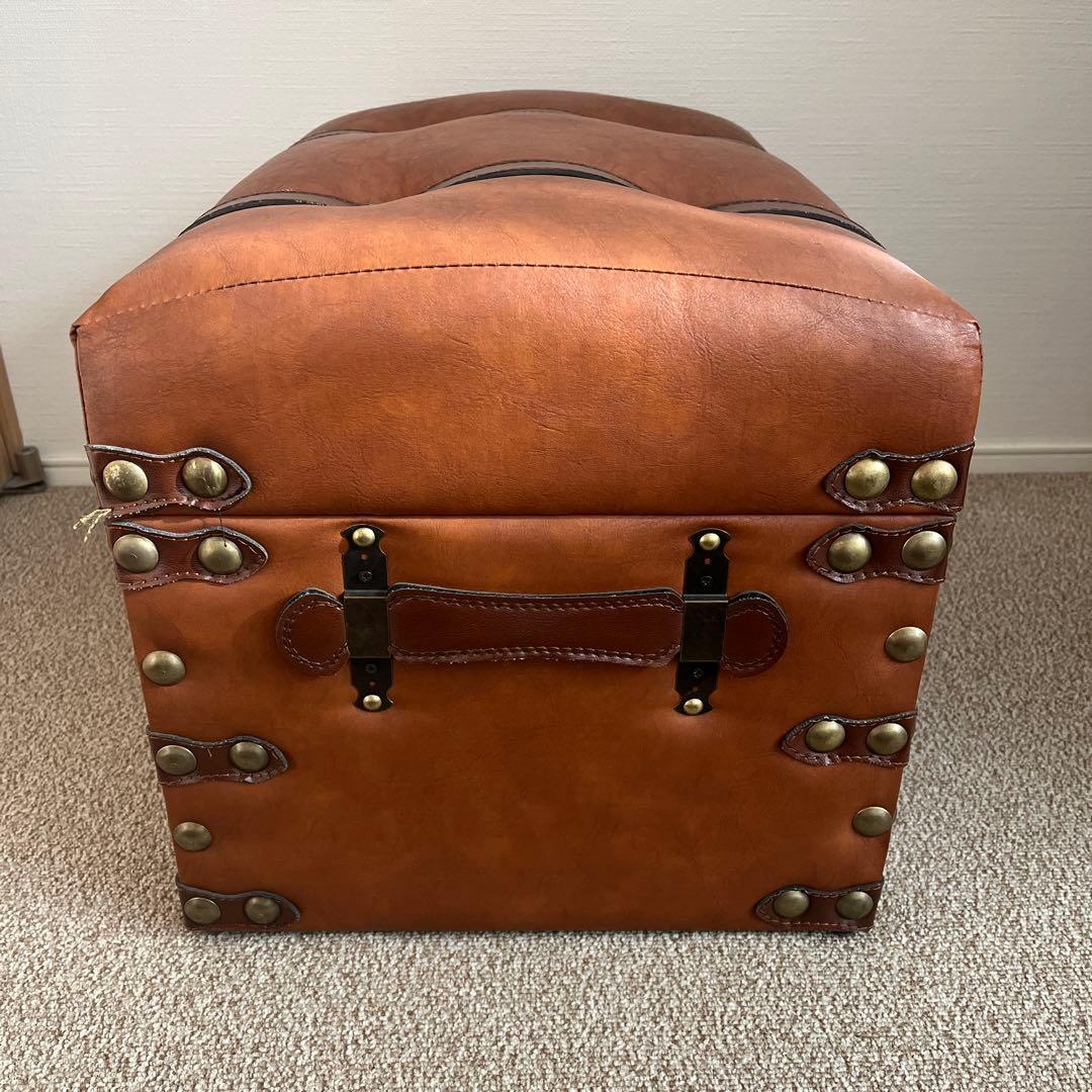 値下げ！アンティーク調スツール　宝箱型収納ボックス