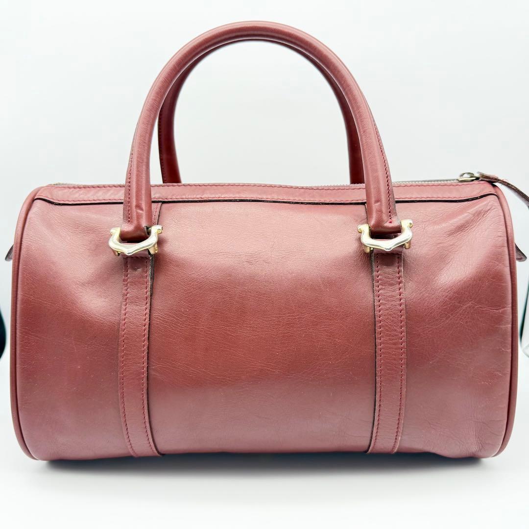 良品✨カルティエ マストライン レザー ミニボストンバッグ C金具 ユニセックス