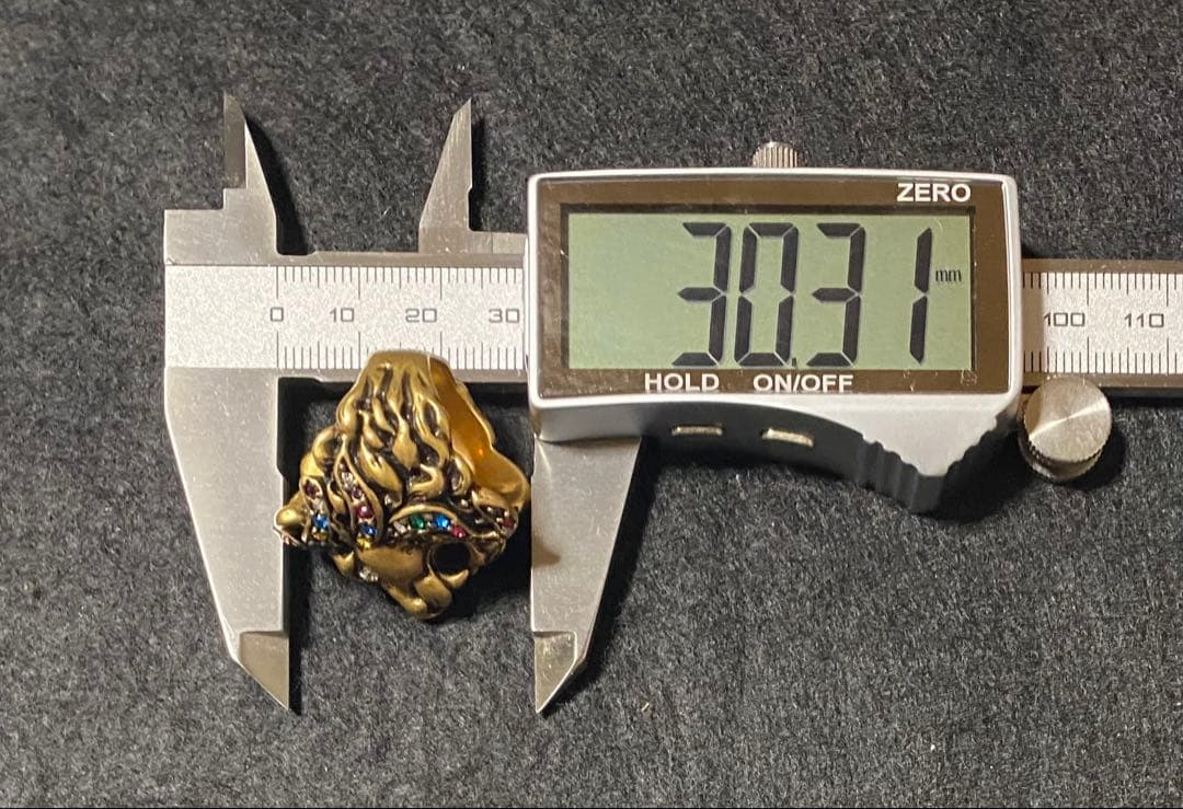 GUCCI グッチ ライオン マルチカラーラインストーン リング 16号