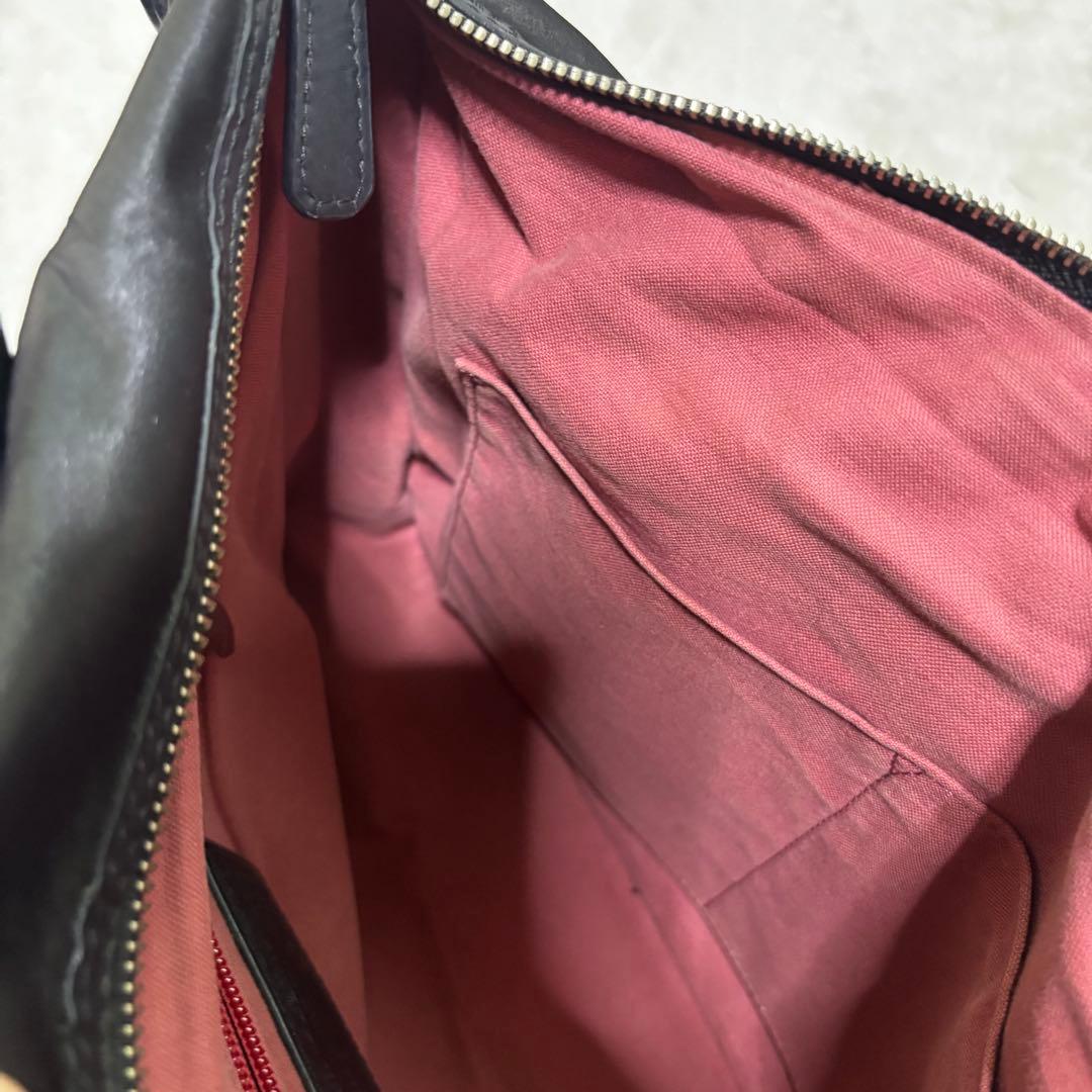 ハンティングワールド バチュークロス レザー 肩掛け トートバッグ ブラック 黒