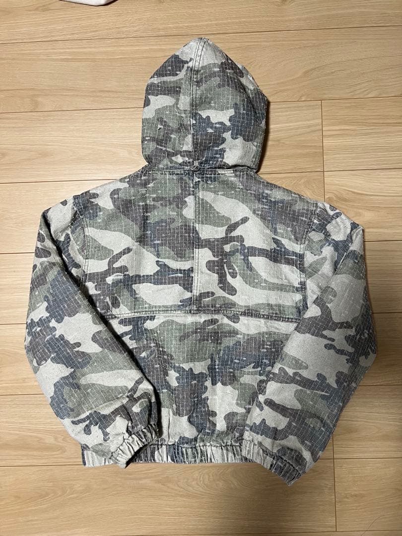 ジャケット・アウター STUSSY WORKJACKETCAMO CANVAS NEEDLEPUNCH