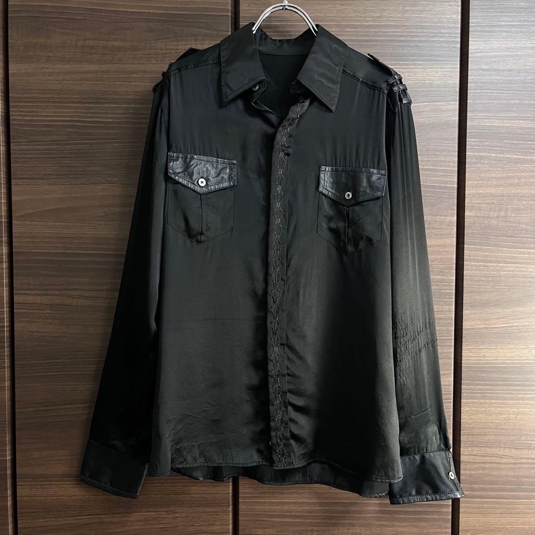 Roen ロエン シルクシャツ フェザーワッペン 羊革 hyde VAMPS