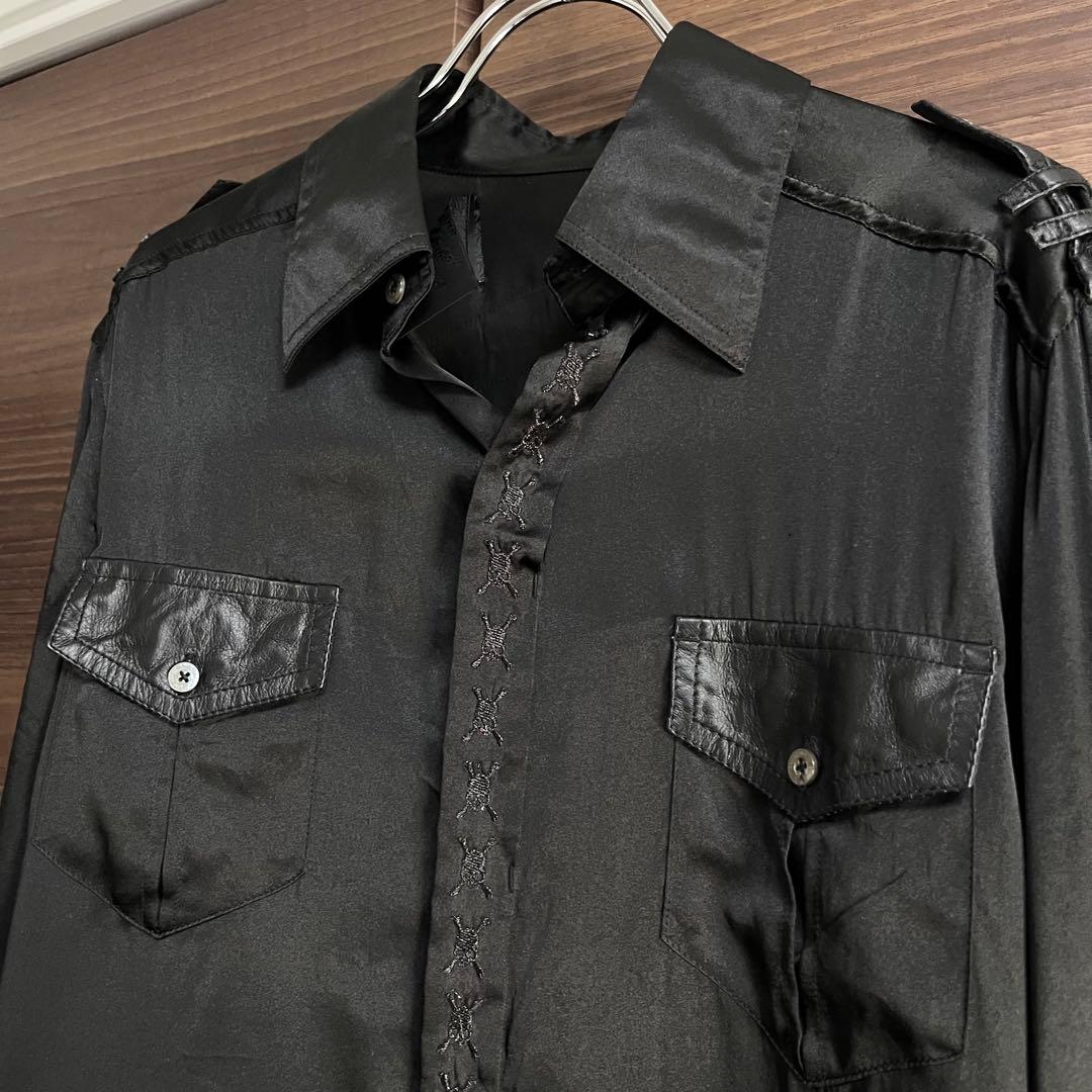 Roen ロエン シルクシャツ フェザーワッペン 羊革 hyde VAMPS