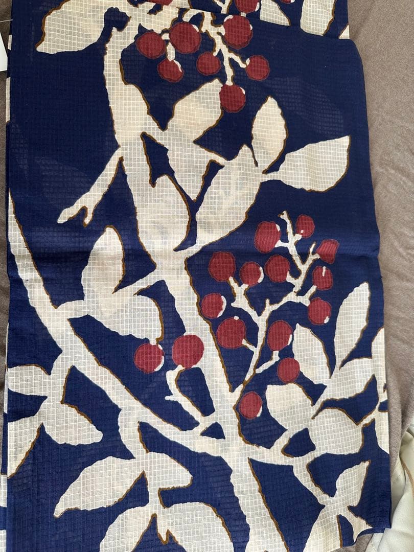 UNSODO 芸艸堂　浴衣　新品未使用　綿紅梅　南天　紺