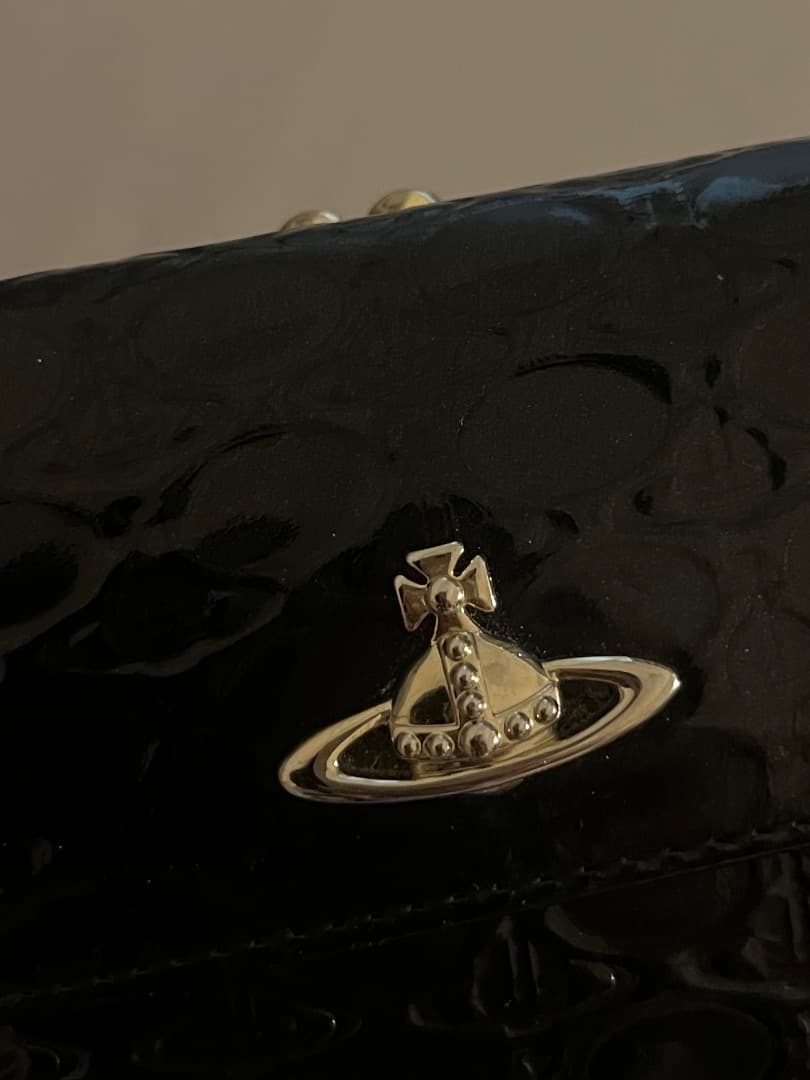 Vivienne Westwood エナメル 黒 三つ折り財布