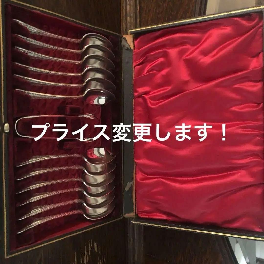 英アンティーク　ティースプーン12本＆シュガートング