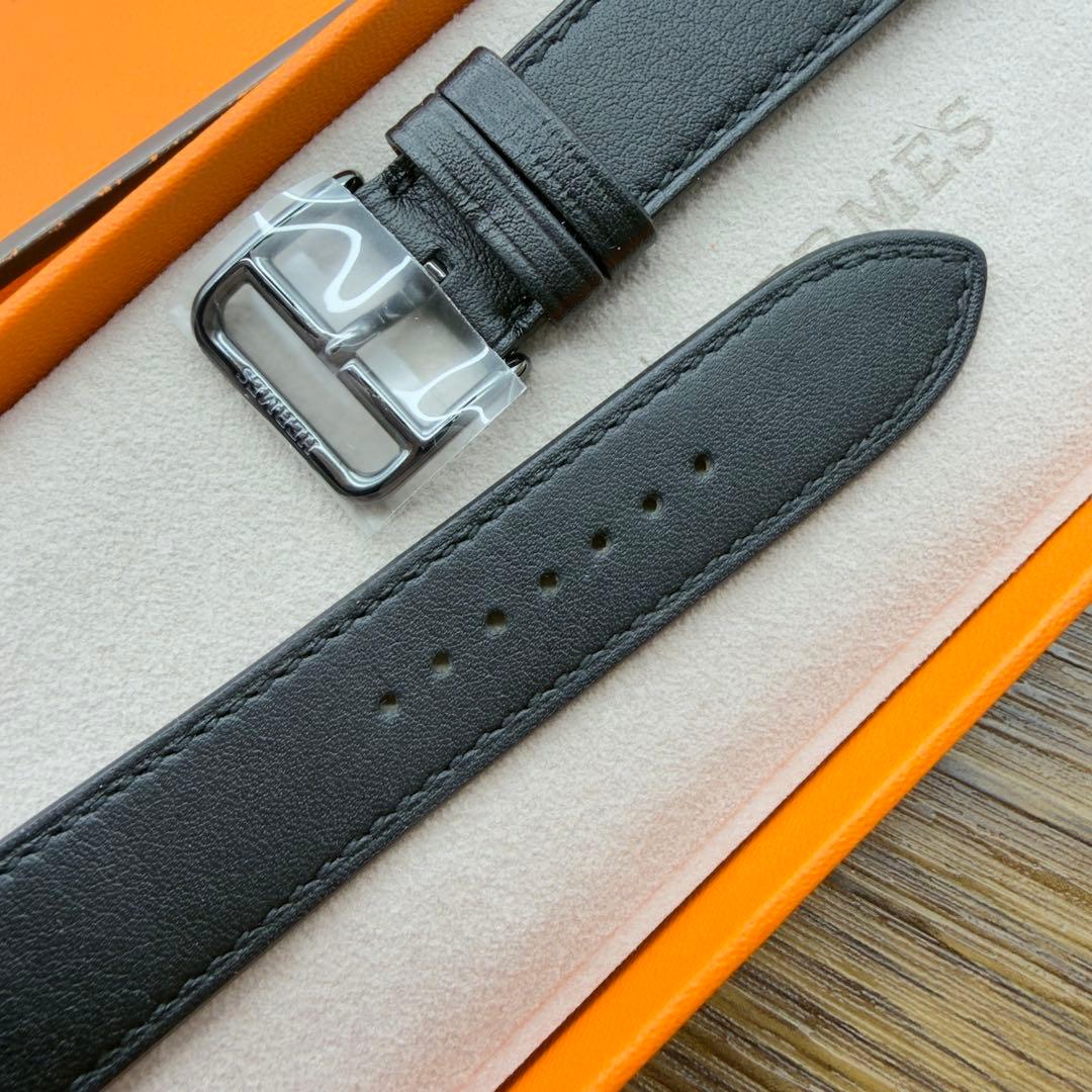 3096 ほぼ未使用　Apple Watch エルメス　ブラック　レザー　バンド