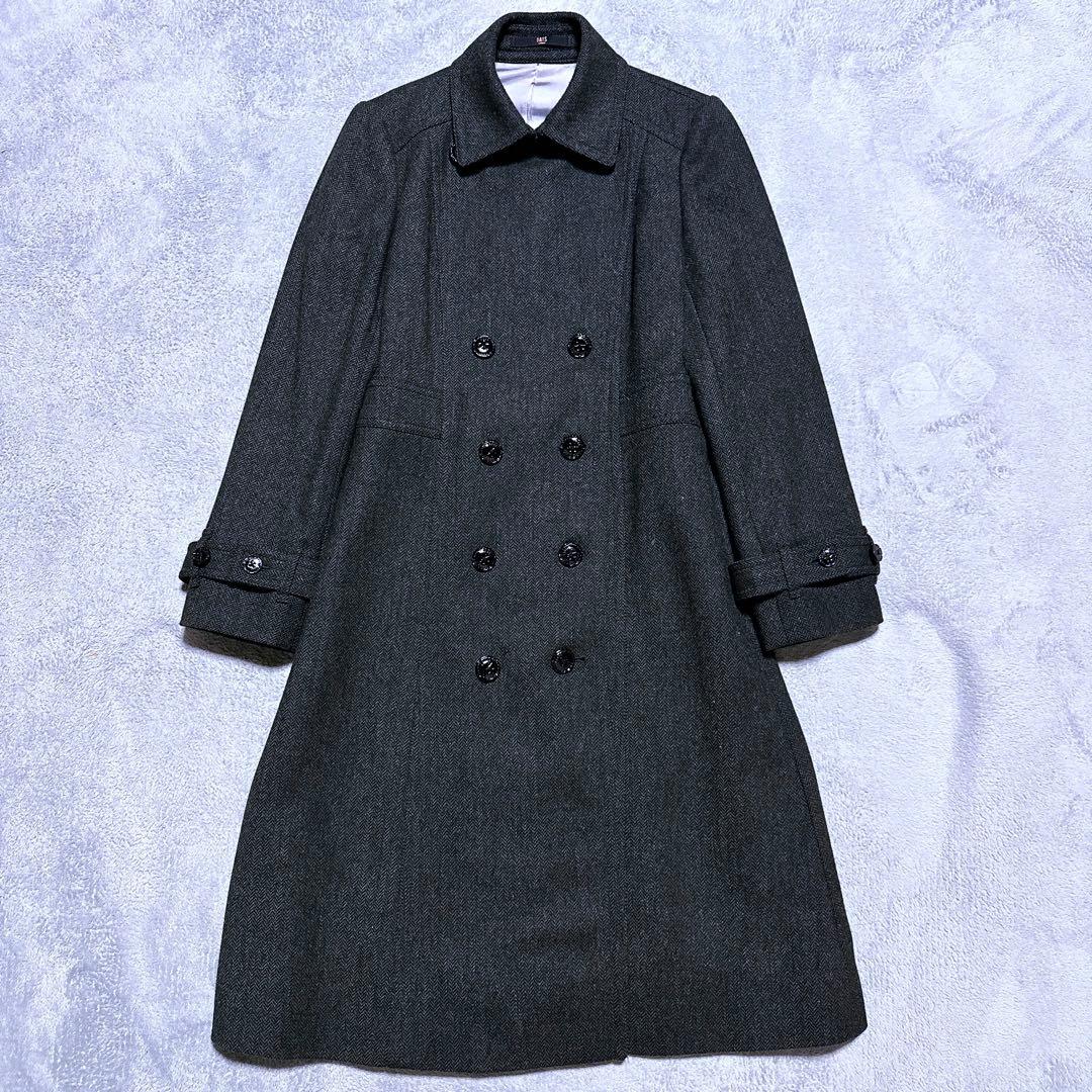 マキシ丈【未使用】DAKS MOON チェスターコート ダブル ヘリンボーン