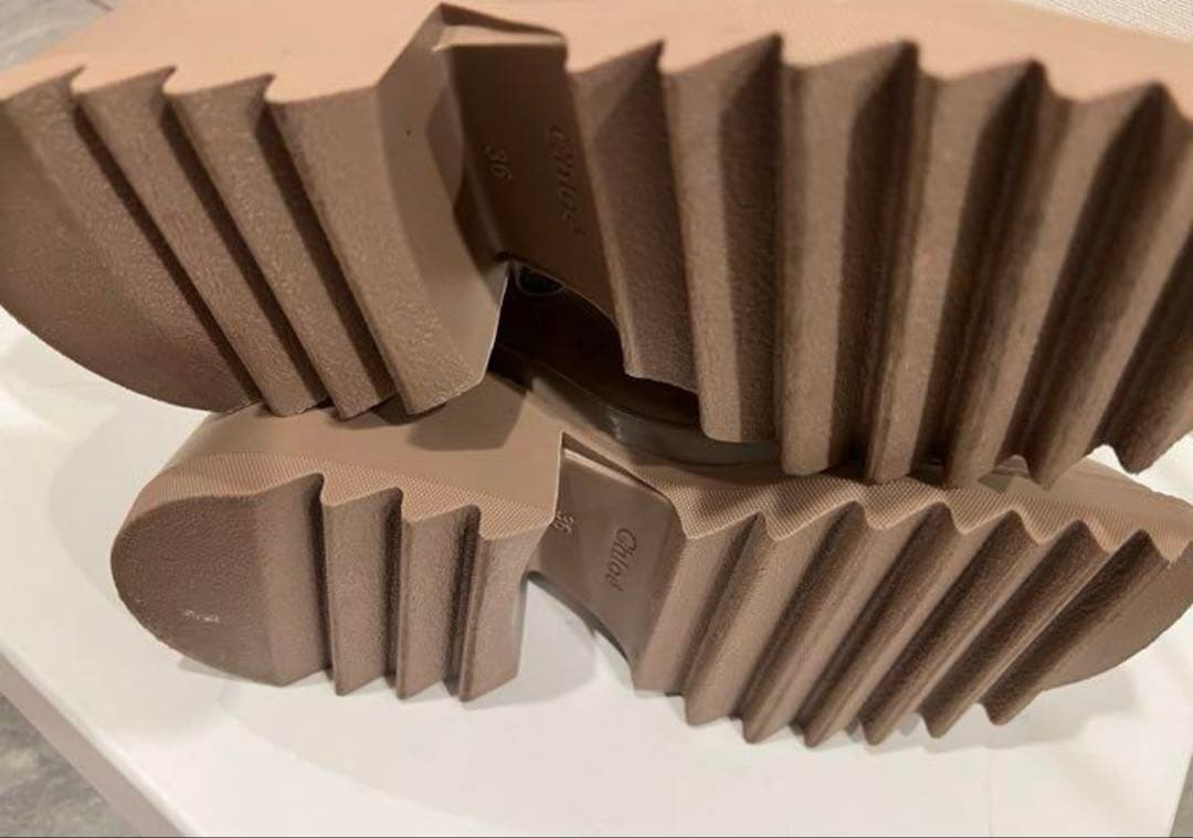 クロエ　レインブーツ　36 美品　ベージュ Chloé ラバーブーツ