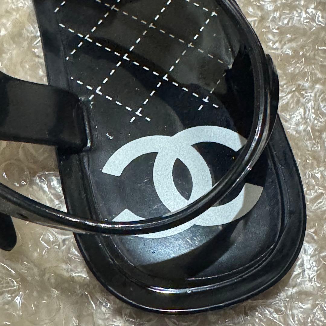CHANEL ブラック ビーチサンダル 36
