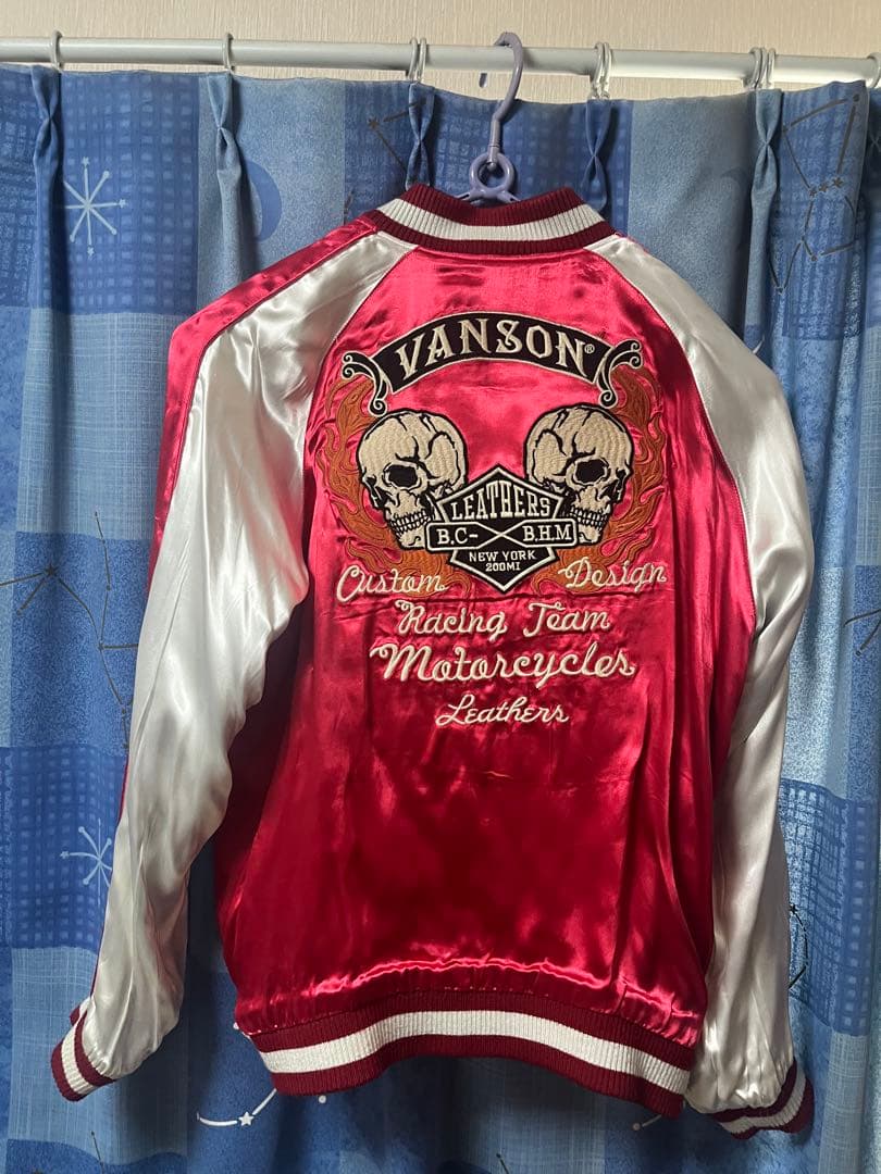 VANSON スカル刺繍 スカジャン　リバーシブル