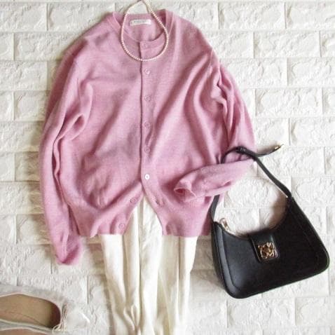 トゥモローランド マカフィー 春 きれい色 上質 ニット カーディガン ピンク