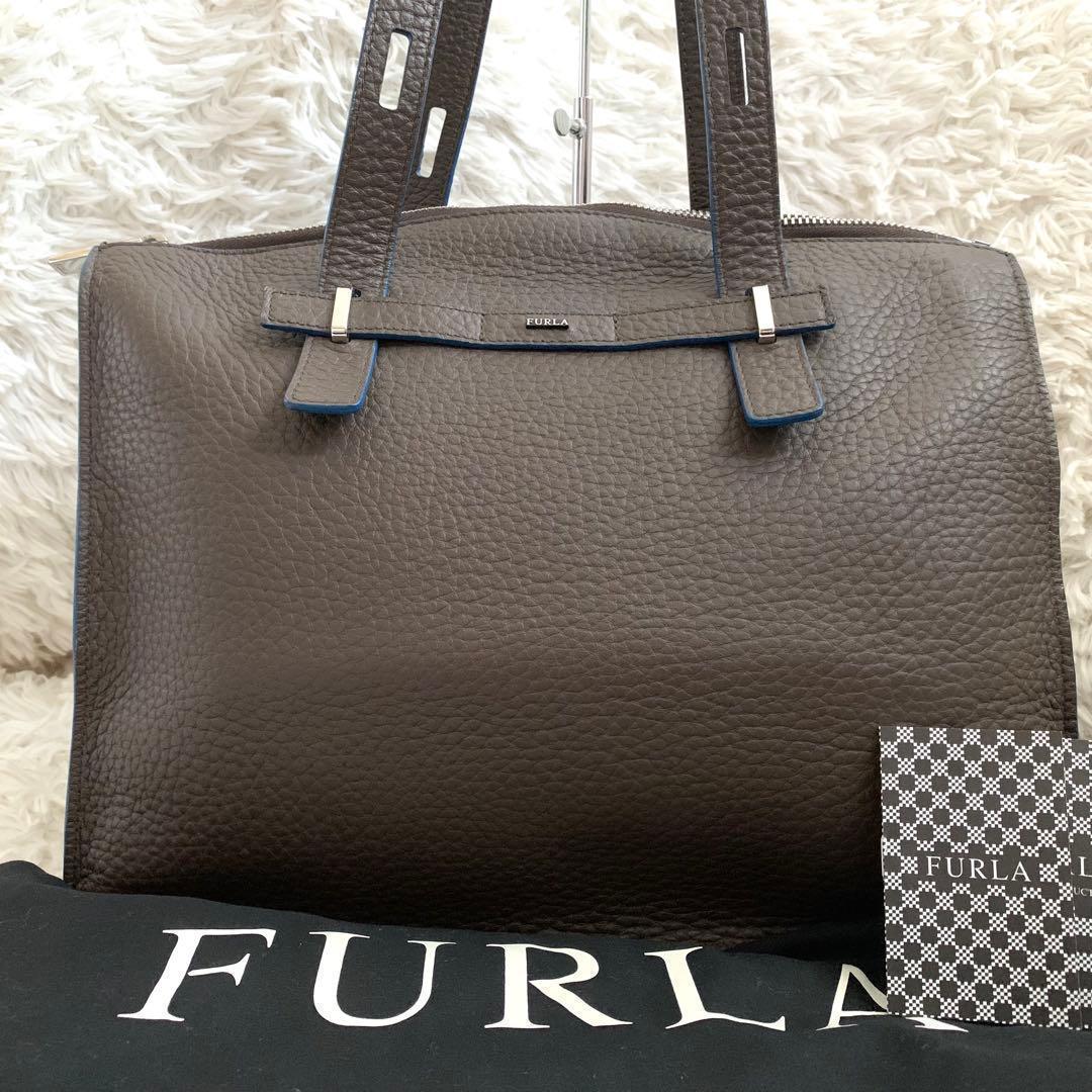 極美品✨フルラ トートバッグ ジョーヴェ オールレザー ブラウン 付属品付き
