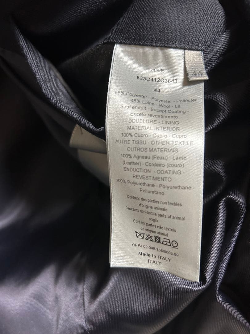 未使用に近いDior homme ディオールオム スタジャン レザー 44