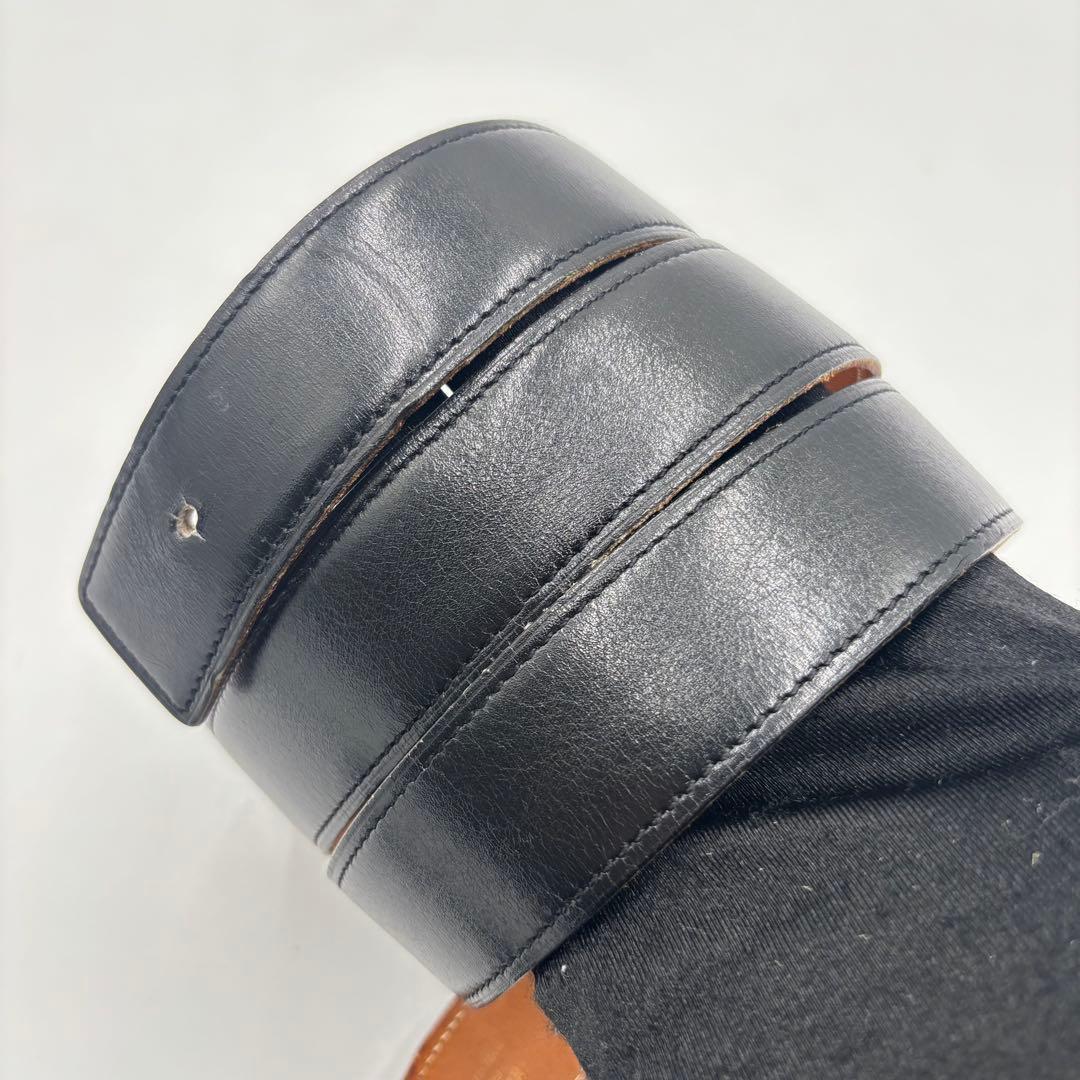 HERMESエルメス リバーシブル レザーベルト ウエス95 ブラック ブラウン