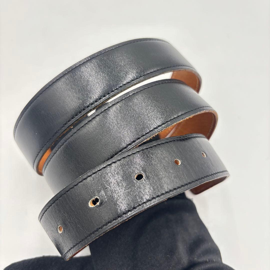 HERMESエルメス リバーシブル レザーベルト ウエス95 ブラック ブラウン