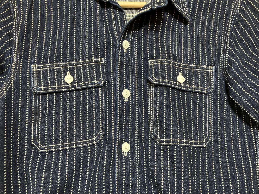 ロ*ク様 【美品】FLATHEAD ウォバッシュ デニムシャツ サイズ38 70