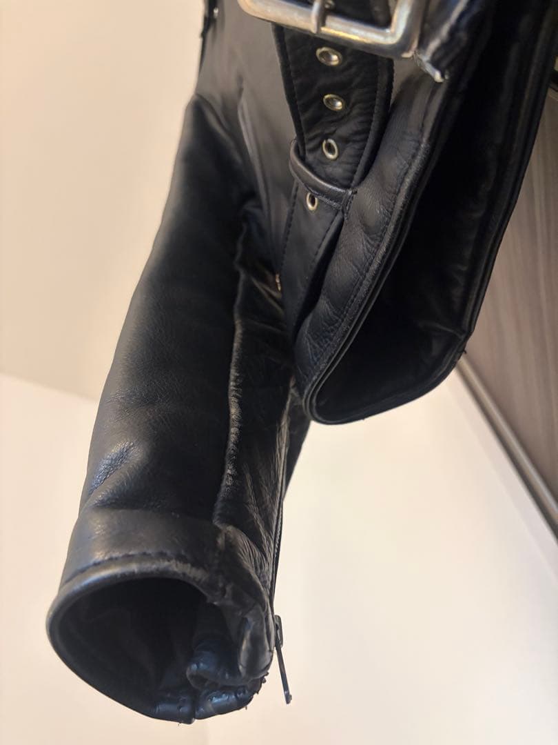 Schott ブラック ダブルライダースジャケット