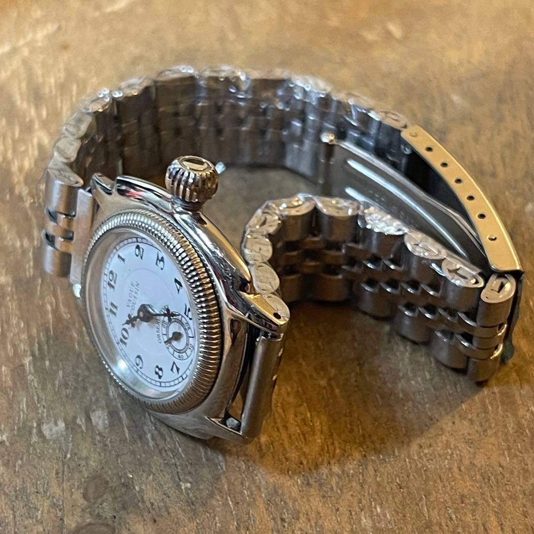 ヴァーグ ウォッチ coussin レザーmotoコラボ 希少文字盤 レディス