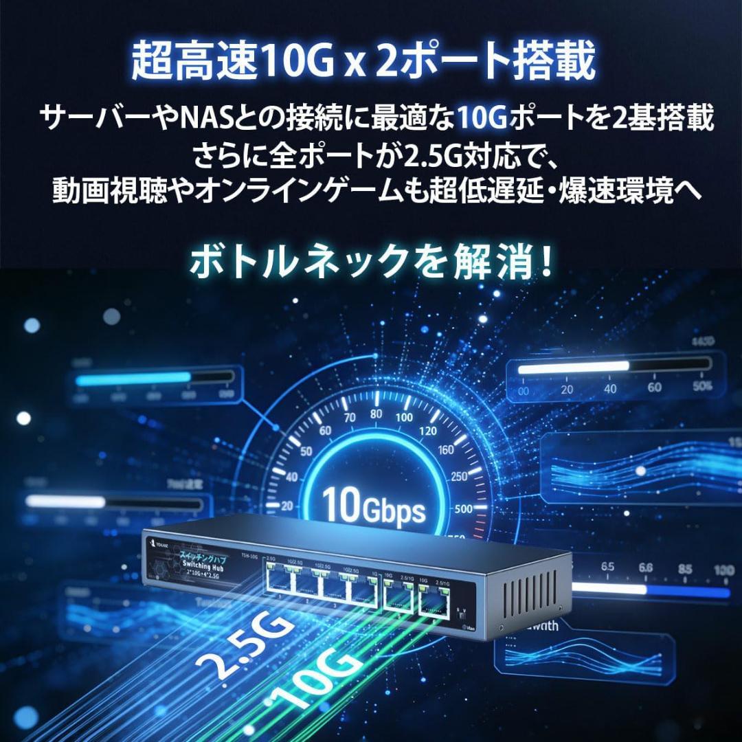 【新品】TOKAIZ スイッチングハブ 10Gアップリンクx2 TSH-10G